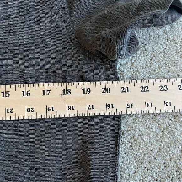 Lucky Brand Short Sleeves Shirt Dress Pockets Linen /Lyocell Size Large Gray - Picture 9 of 12
